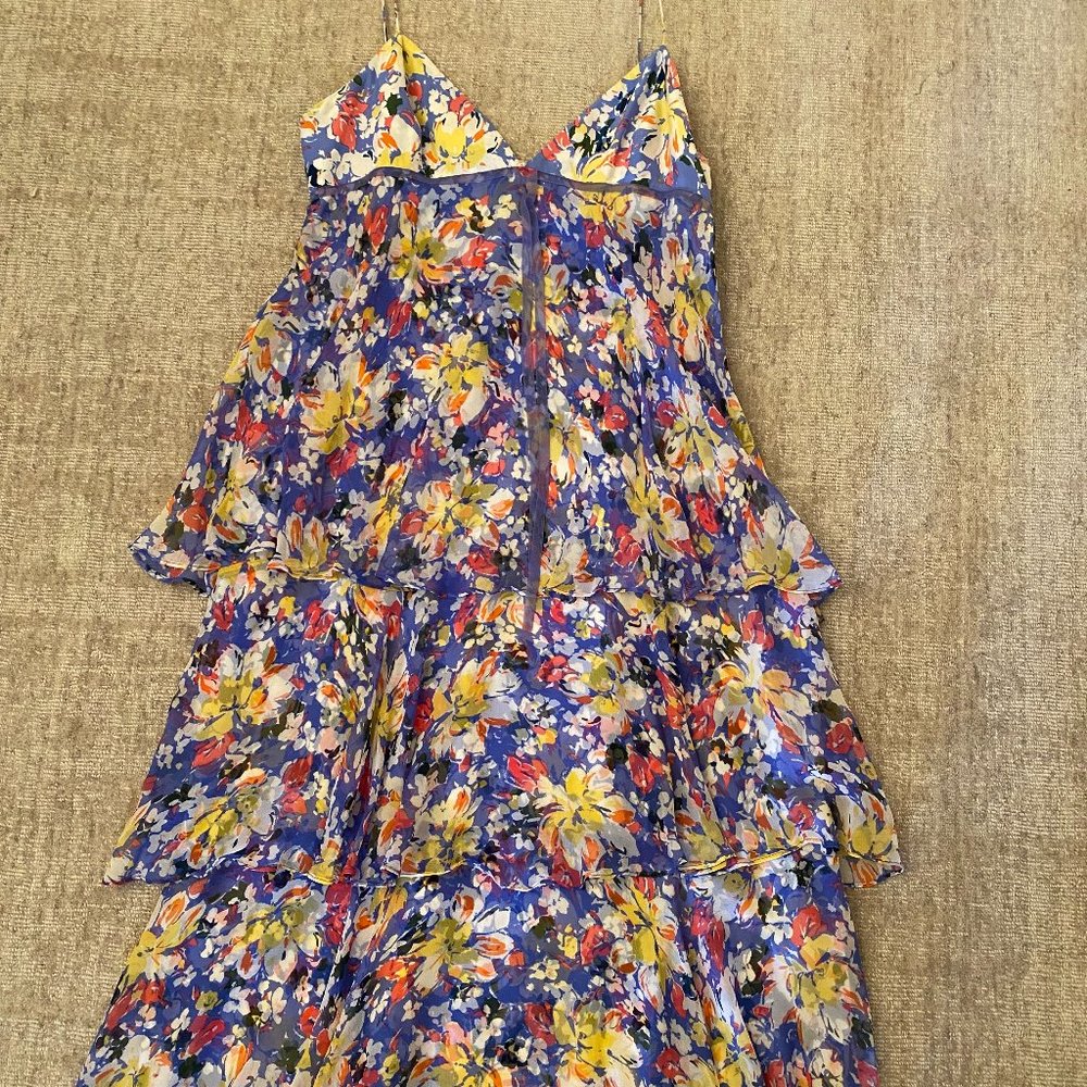 Tibi 100% Silk Floral Dress, Size 8